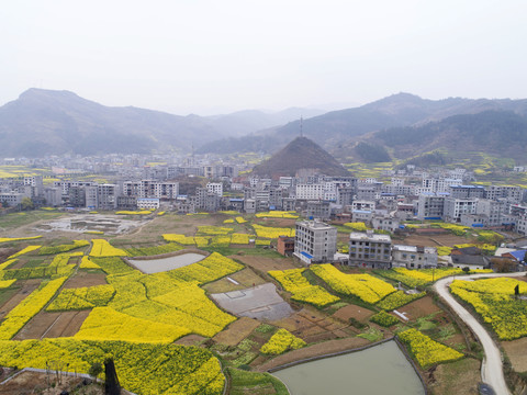 航拍水坪全景