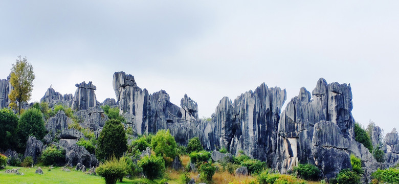 云南昆明石林广角全景