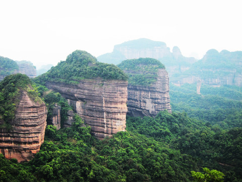 韶关丹霞山风景区山林地貌美景