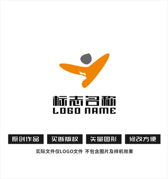 Y字母標(biāo)志飛鳥人logo
