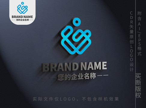 线条小人logo企业标志设计