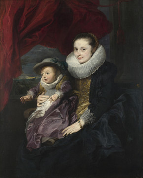 安东尼奥·凡·戴克女人和孩子的画像