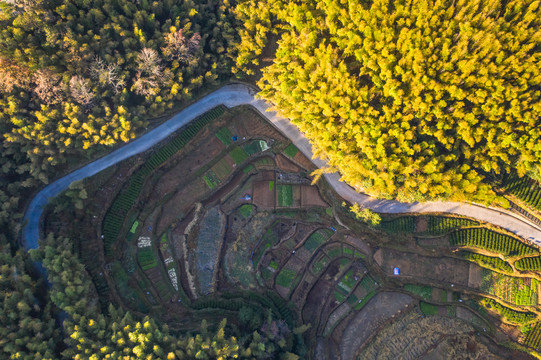 航拍山区公路