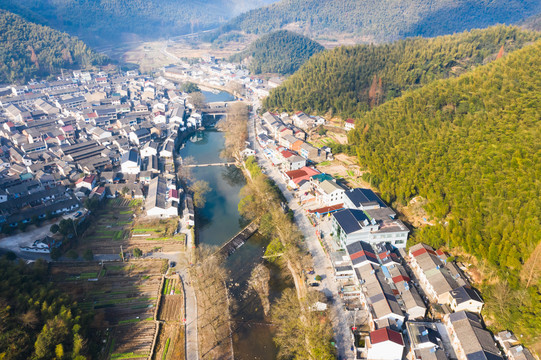 航拍乡村村落