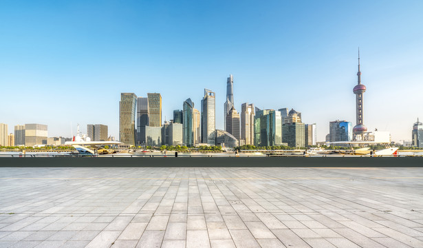 地砖路面和建筑景观