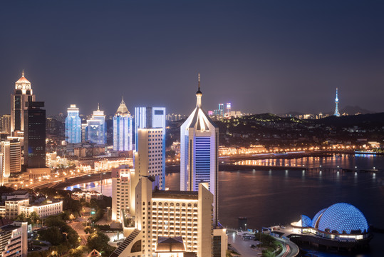 青岛城市风光夜景