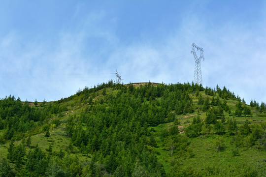 蓝天白云青山绿树