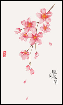 桃花裝飾畫