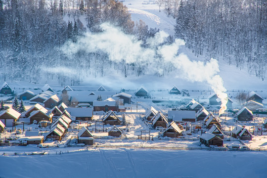 禾木冬季雪景