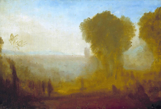约瑟夫·马洛德·威廉·透纳树木与人物的风景