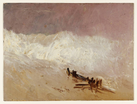 约瑟夫·马洛德·威廉·透纳波浪与防波堤的岸边景象