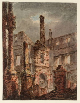 约瑟夫·马洛德·威廉·透纳被破坏的牛津街万神殿的内部