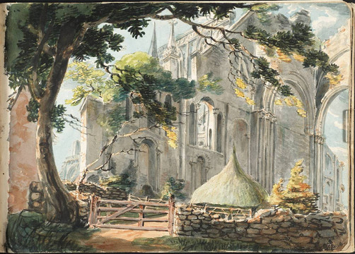 约瑟夫·马洛德·威廉·透纳从苏看马尔默斯伯里修道院的废墟