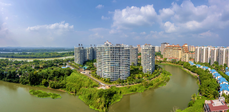 中国海南省琼海市嘉积镇城市风光