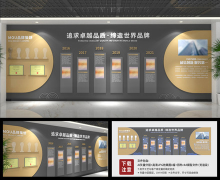 企業(yè)發(fā)展歷程文化墻公司榮譽墻
