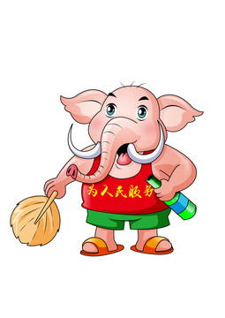 象大叔卡通插畫