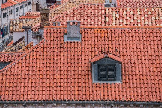 杜布罗夫尼克老城建建筑红色屋顶
