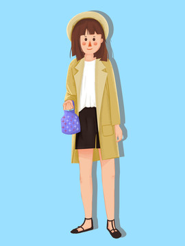時尚女生提包