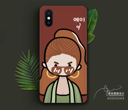 原創(chuàng)卡通情侶手機(jī)殼女