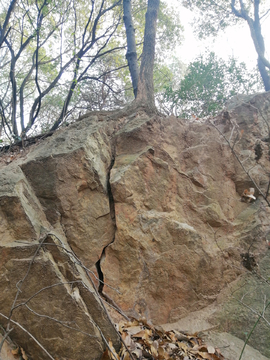 根劈的岩石裂缝