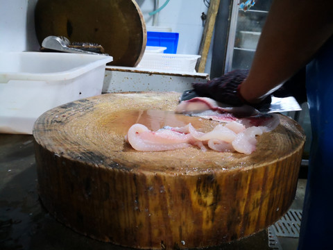 处理鱼片切鱼肉