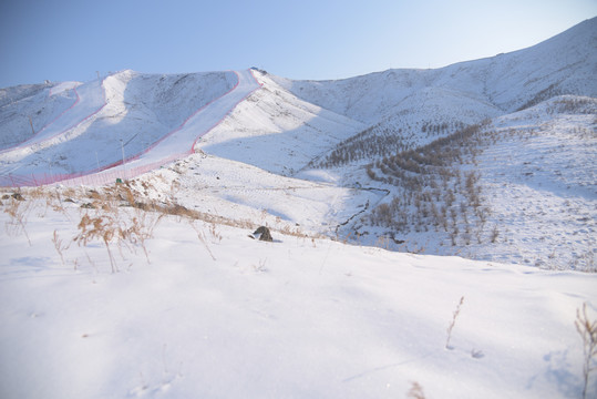 户外滑雪场滑雪道环境