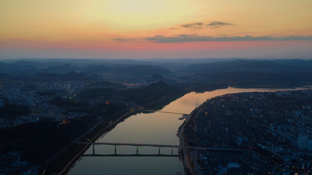 阆中古城夕阳晚霞