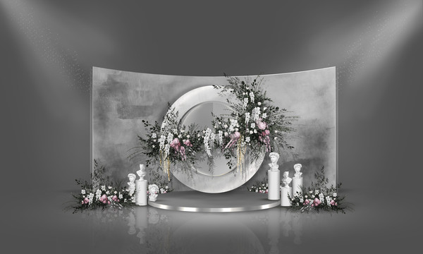 高級灰手繪婚禮效果圖