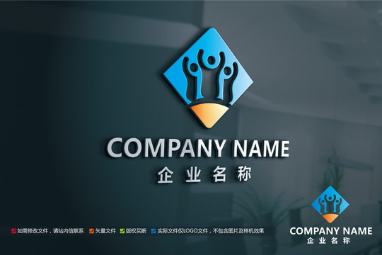 文化教育标志人物LOGO标志