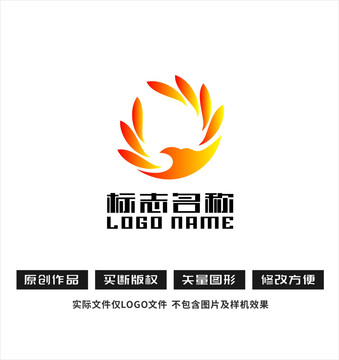 飞鸟标志雄鹰展翅logo