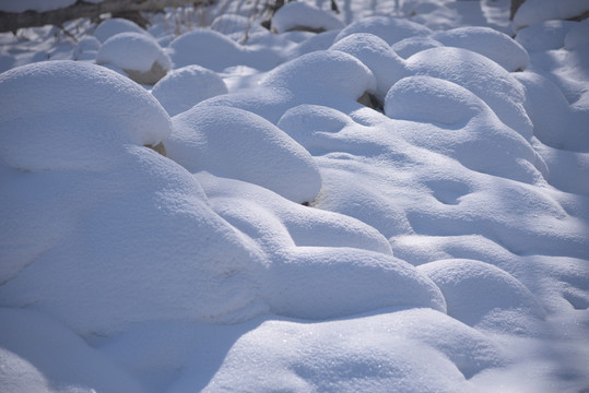 光影线条唯美的雪垛