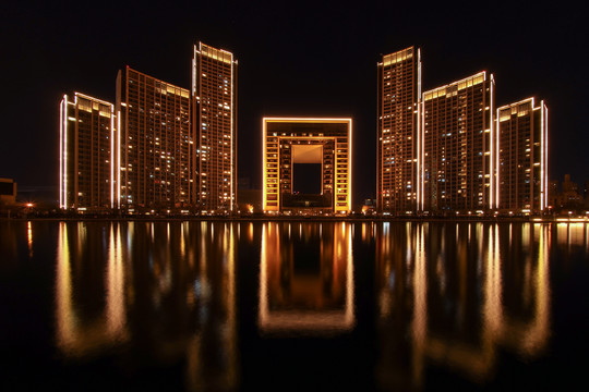 天津海河夜景