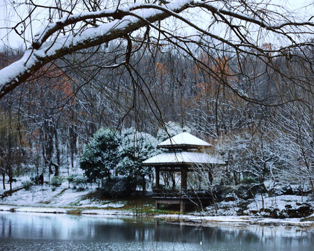 琵琶湖雪景