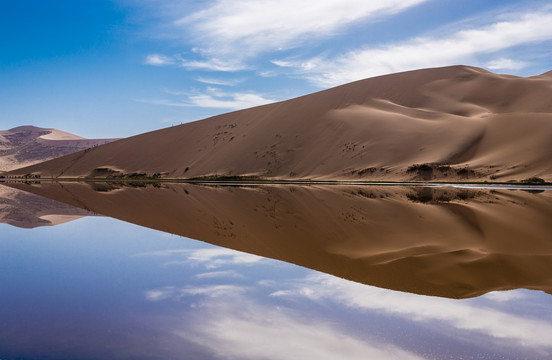 巴丹吉林沙漠湖泊光影倒影32