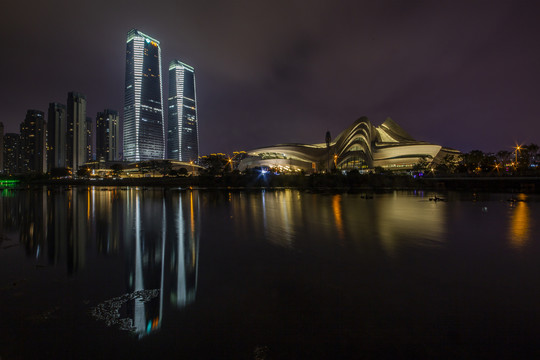 湖南长沙大剧院夜景