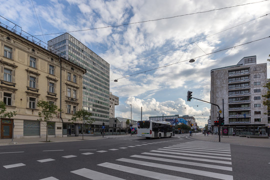 卢布尔雅那城市街道与建筑