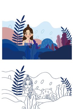 包裝海報人物環(huán)境插畫