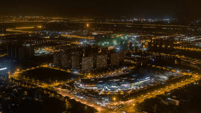 南通开发区永旺夜景航拍