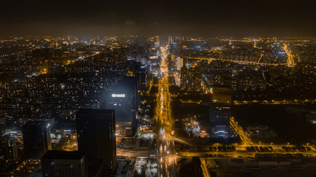 南通工农路夜景航拍