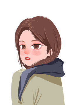 帶圍巾的女孩