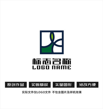 环保标志绿叶logo