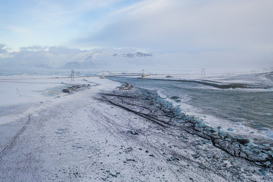 冰岛钻石沙滩航拍