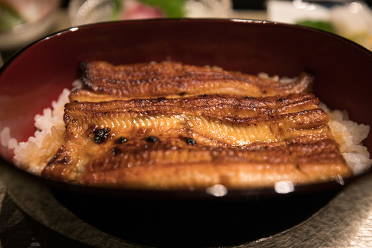 日式鳗鱼饭特写