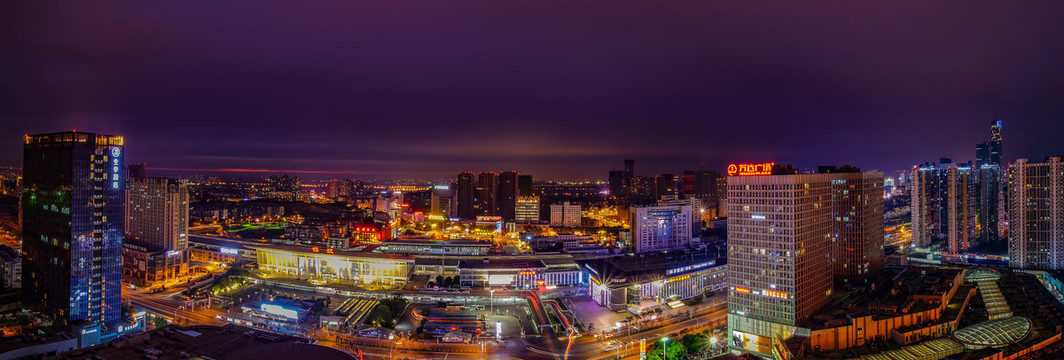 镇江火车站夜景全景图