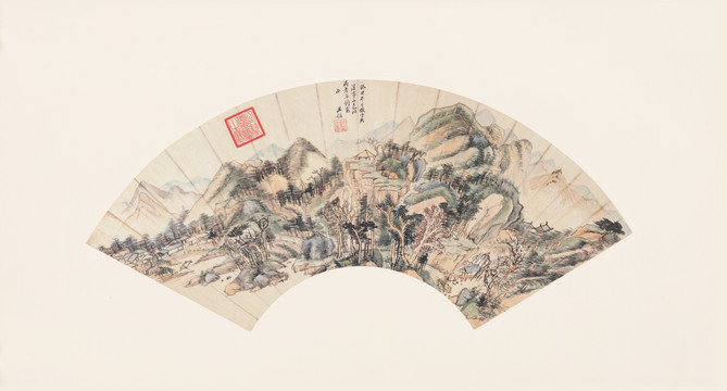王鑒山水圖扇面