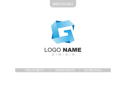 装饰G字母logo设计