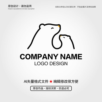 北极熊母子LOGO