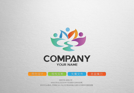 荷花幼兒園教育logo標(biāo)志