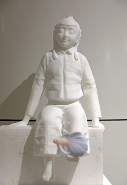 儿童汉白玉雕像