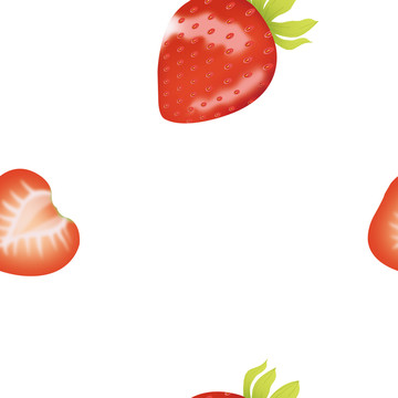 草莓四方联续图案